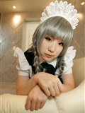 Black silk game beauty [Cosplay] izayoi Sakuya Japanese super seductive beauty photo(103)